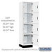 Salsbury 18" Wide Premier Wood Locker - Four Tier - 1 Wide - 6 Feet High - 18" Deep - Arctic White - Resettable Combination Locks - Sweatfully