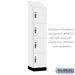 Salsbury 18" Wide Premier Wood Locker - Four Tier - 1 Wide - 6 Feet High - 18" Deep - Arctic White - Hasps - Sweatfully