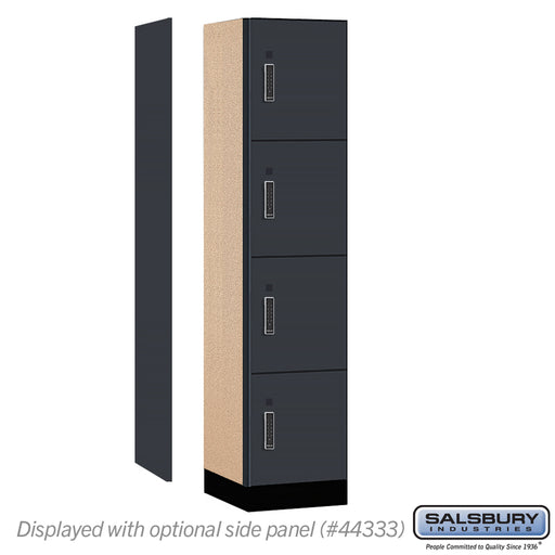 Salsbury 18" Wide Premier Wood Locker - Four Tier - 1 Wide - 6 Feet High - 18" Deep - Carbon Mesh - Electronic Locks - Sweatfully
