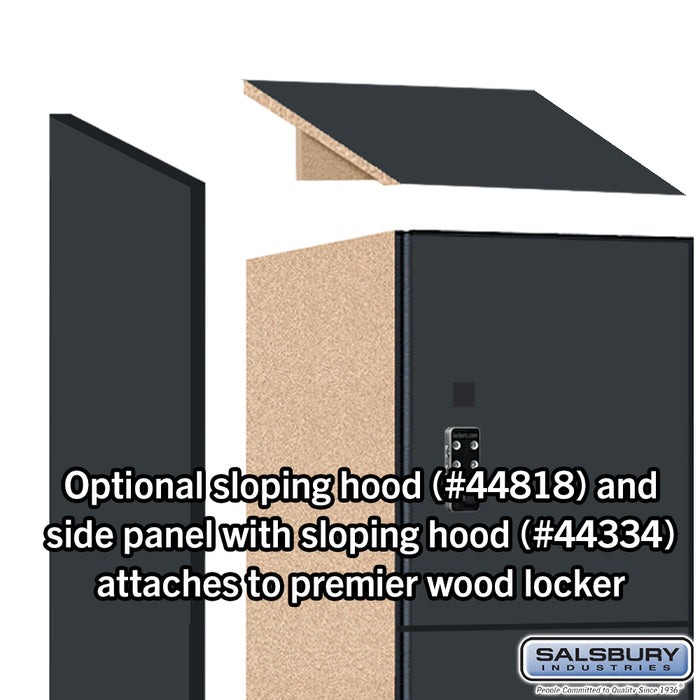 Salsbury 18" Wide Premier Wood Locker - Four Tier - 1 Wide - 6 Feet High - 18" Deep - Carbon Mesh - Resettable Combination Locks - Sweatfully