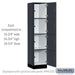 Salsbury 18" Wide Premier Wood Locker - Four Tier - 1 Wide - 6 Feet High - 18" Deep - Carbon Mesh - Hasps - Sweatfully