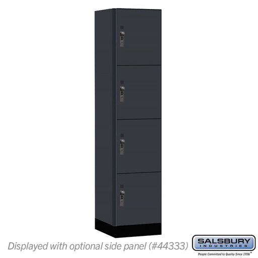 Salsbury 18" Wide Premier Wood Locker - Four Tier - 1 Wide - 6 Feet High - 18" Deep - Carbon Mesh - Hasps - Sweatfully