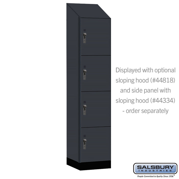 Salsbury 18" Wide Premier Wood Locker - Four Tier - 1 Wide - 6 Feet High - 18" Deep - Carbon Mesh - Hasps - Sweatfully