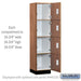 Salsbury 18" Wide Premier Wood Locker - Four Tier - 1 Wide - 6 Feet High - 18" Deep - Red Oak - Electronic Locks - Sweatfully