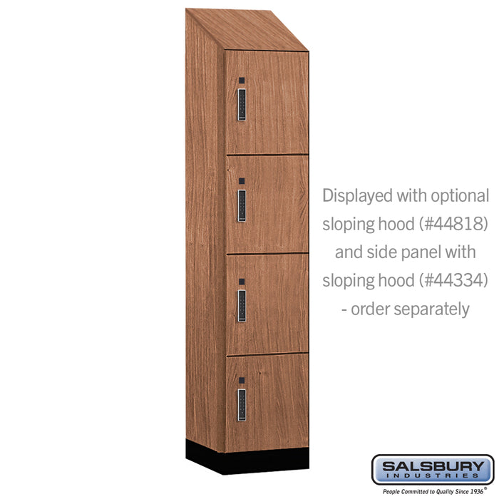 Salsbury 18" Wide Premier Wood Locker - Four Tier - 1 Wide - 6 Feet High - 18" Deep - Red Oak - Electronic Locks - Sweatfully