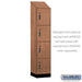 Salsbury 18" Wide Premier Wood Locker - Four Tier - 1 Wide - 6 Feet High - 18" Deep - Red Oak - Electronic Locks - Sweatfully