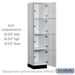 Salsbury 18" Wide Premier Wood Locker - Four Tier - 1 Wide - 6 Feet High - 18" Deep - Silver Teak - Hasps - Sweatfully