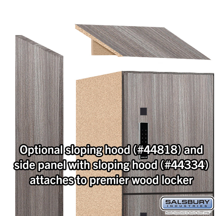 Salsbury 18" Wide Premier Wood Locker - Four Tier - 1 Wide - 6 Feet High - 18" Deep - Skyline Walnut - Electronic Locks - Sweatfully