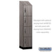 Salsbury 18" Wide Premier Wood Locker - Four Tier - 1 Wide - 6 Feet High - 18" Deep - Skyline Walnut - Electronic Locks - Sweatfully