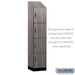 Salsbury 18" Wide Premier Wood Locker - Four Tier - 1 Wide - 6 Feet High - 18" Deep - Skyline Walnut - Hasps - Sweatfully
