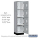 Salsbury 18" Wide Premier Wood Locker - Four Tier - 1 Wide - 6 Feet High - 18" Deep - Winter Fog - Electronic Locks - Sweatfully