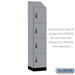 Salsbury 18" Wide Premier Wood Locker - Four Tier - 1 Wide - 6 Feet High - 18" Deep - Winter Fog - Resettable Combination Locks - Sweatfully