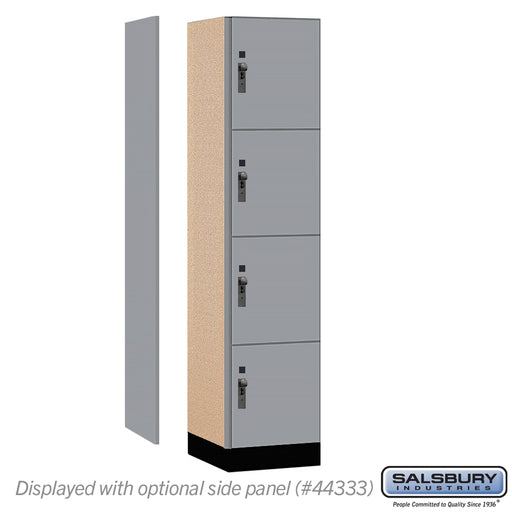 Salsbury 18" Wide Premier Wood Locker - Four Tier - 1 Wide - 6 Feet High - 18" Deep - Winter Fog - Hasps - Sweatfully