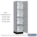 Salsbury 18" Wide Premier Wood Locker - Four Tier - 1 Wide - 6 Feet High - 18" Deep - Winter Fog - Hasps - Sweatfully