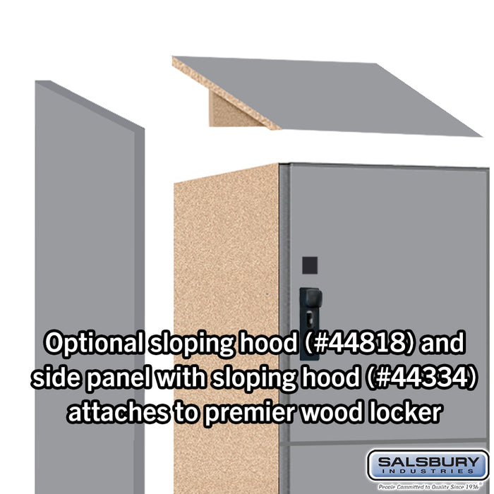Salsbury 18" Wide Premier Wood Locker - Four Tier - 1 Wide - 6 Feet High - 18" Deep - Winter Fog - Hasps - Sweatfully