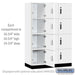 Salsbury 18" Wide Premier Wood Locker - Four Tier - 3 Wide - 6 Feet High - 21" Deep - Arctic White - Electronic Locks - Sweatfully