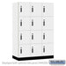 Salsbury 18" Wide Premier Wood Locker - Four Tier - 3 Wide - 6 Feet High - 21" Deep - Arctic White - Electronic Locks - Sweatfully