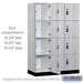 Salsbury 18" Wide Premier Wood Locker - Four Tier - 3 Wide - 6 Feet High - 21" Deep - Silver Teak - Resettable Combination Locks - Sweatfully