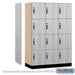 Salsbury 18" Wide Premier Wood Locker - Four Tier - 3 Wide - 6 Feet High - 21" Deep - Silver Teak - Hasps - Sweatfully