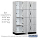 Salsbury 18" Wide Premier Wood Locker - Four Tier - 3 Wide - 6 Feet High - 21" Deep - Silver Teak - Hasps - Sweatfully