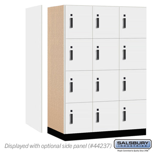 Salsbury 18" Wide Premier Wood Locker - Four Tier - 3 Wide - 6 Feet High - 24" Deep - Winter Fog - Electronic Locks - Sweatfully