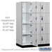 Salsbury 18" Wide Premier Wood Locker - Four Tier - 3 Wide - 6 Feet High - 24" Deep - Silver Teak - Resettable Combination Locks - Sweatfully