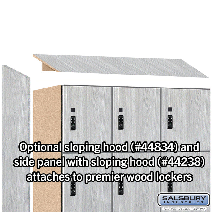 Salsbury 18" Wide Premier Wood Locker - Four Tier - 3 Wide - 6 Feet High - 24" Deep - Silver Teak - Resettable Combination Locks - Sweatfully
