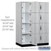 Salsbury 18" Wide Premier Wood Locker - Four Tier - 3 Wide - 6 Feet High - 24" Deep - Silver Teak - Hasps - Sweatfully