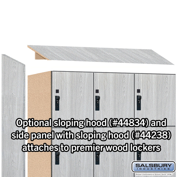Salsbury 18" Wide Premier Wood Locker - Four Tier - 3 Wide - 6 Feet High - 24" Deep - Silver Teak - Hasps - Sweatfully