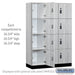 Salsbury 18" Wide Premier Wood Locker - Four Tier - 3 Wide - 6 Feet High - 18" Deep - Silver Teak - Resettable Combination Locks - Sweatfully