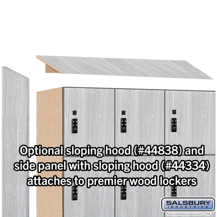 Salsbury 18" Wide Premier Wood Locker - Four Tier - 3 Wide - 6 Feet High - 18" Deep - Silver Teak - Resettable Combination Locks - Sweatfully