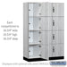 Salsbury 18" Wide Premier Wood Locker - Four Tier - 3 Wide - 6 Feet High - 18" Deep - Silver Teak - Hasps - Sweatfully