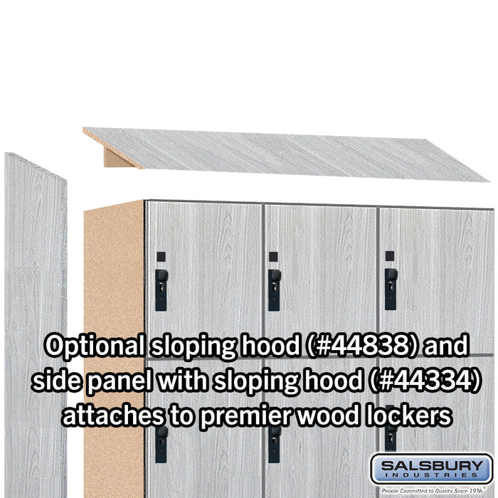 Salsbury 18" Wide Premier Wood Locker - Four Tier - 3 Wide - 6 Feet High - 18" Deep - Silver Teak - Hasps - Sweatfully