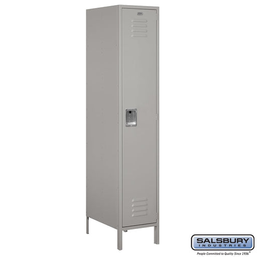 Salsbury 18" Wide Single Tier Standard Metal Locker - 1 Wide - 6 Feet High - 21 Inches Deep - Gray - Unassembled - Sweatfully