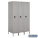 Salsbury 18" Wide Single Tier Standard Metal Locker - 3 Wide - 6 Feet High - 21 Inches Deep - Gray - Assembled - Sweatfully