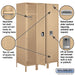 Salsbury 18" Wide Single Tier Standard Metal Locker - 3 Wide - 6 Feet High - 21 Inches Deep - Tan - Assembled - Sweatfully