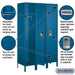 Salsbury 18" Wide Single Tier Standard Metal Locker - 3 Wide - 6 Feet High - 18 Inches Deep - Blue - Unassembled - Sweatfully