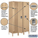 Salsbury 18" Wide Single Tier Standard Metal Locker - 3 Wide - 6 Feet High - 18 Inches Deep - Tan - Assembled - Sweatfully