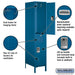 Salsbury 18" Wide Double Tier Standard Metal Locker - 1 Wide - 6 Feet High - 21 Inches Deep - Blue - Unassembled - Sweatfully