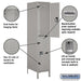 Salsbury 18" Wide Double Tier Standard Metal Locker - 1 Wide - 6 Feet High - 21 Inches Deep - Gray - Assembled - Sweatfully