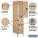 Salsbury 18" Wide Double Tier Standard Metal Locker - 1 Wide - 6 Feet High - 21 Inches Deep - Tan - Assembled - Sweatfully