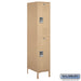 Salsbury 18" Wide Double Tier Standard Metal Locker - 1 Wide - 6 Feet High - 21 Inches Deep - Tan - Assembled - Sweatfully