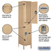 Salsbury 18" Wide Double Tier Standard Metal Locker - 1 Wide - 6 Feet High - 18 Inches Deep - Tan - Assembled - Sweatfully