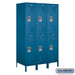 Salsbury 18" Wide Double Tier Standard Metal Locker - 3 Wide - 6 Feet High - 21 Inches Deep - Blue - Assembled - Sweatfully