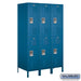 Salsbury 18" Wide Double Tier Standard Metal Locker - 3 Wide - 6 Feet High - 21 Inches Deep - Blue - Unassembled - Sweatfully