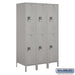 Salsbury 18" Wide Double Tier Standard Metal Locker - 3 Wide - 6 Feet High - 21 Inches Deep - Gray - Unassembled - Sweatfully