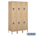 Salsbury 18" Wide Double Tier Standard Metal Locker - 3 Wide - 6 Feet High - 18 Inches Deep - Tan - Unassembled - Sweatfully