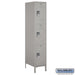 Salsbury 18" Wide Triple Tier Standard Metal Locker - 1 Wide - 6 Feet High - 21 Inches Deep - Gray - Assembled - Sweatfully