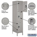 Salsbury 18" Wide Triple Tier Standard Metal Locker - 1 Wide - 6 Feet High - 21 Inches Deep - Gray - Unassembled - Sweatfully