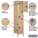 Salsbury 18" Wide Triple Tier Standard Metal Locker - 1 Wide - 6 Feet High - 18 Inches Deep - Tan - Unassembled - Sweatfully